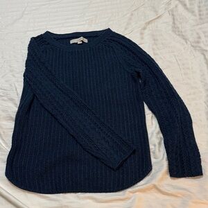 Loft Navy Blue Cable Knit Sweater